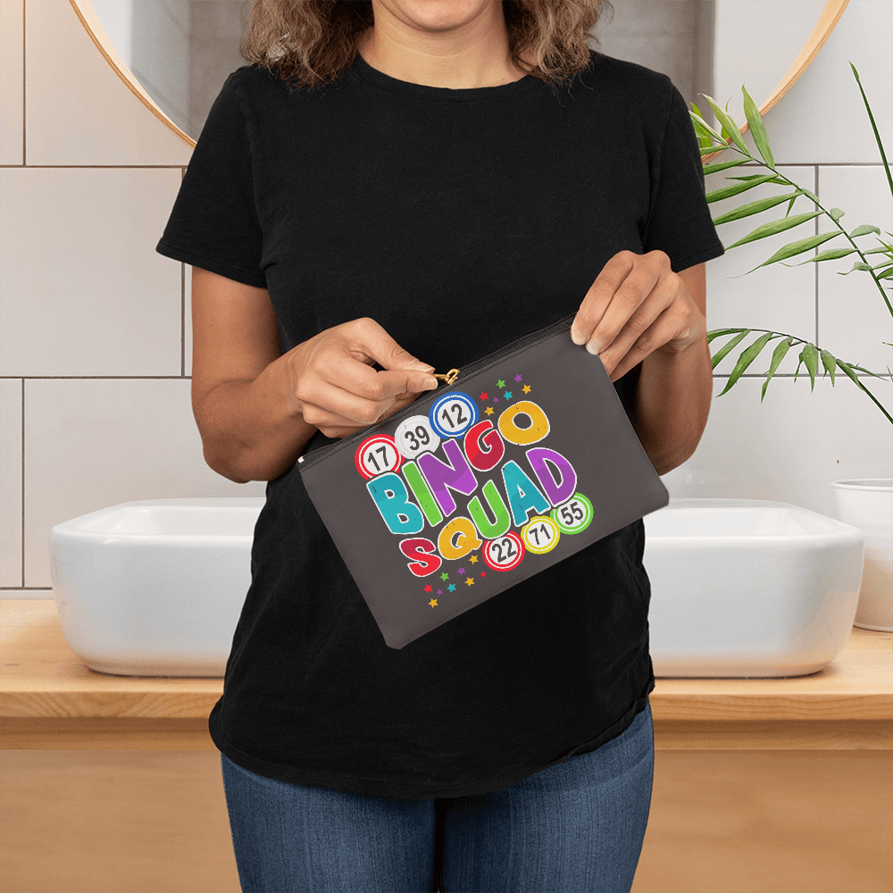 Bingo Squad – Small Fabric Zippered Pouch – Gift for Her - Gift for Him