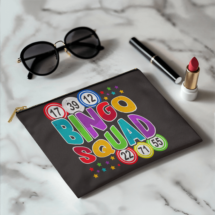 Bingo Squad – Small Fabric Zippered Pouch – Gift for Her - Gift for Him