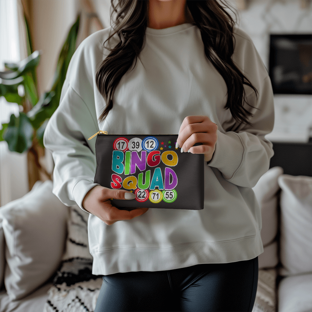 Bingo Squad – Small Fabric Zippered Pouch – Gift for Her - Gift for Him