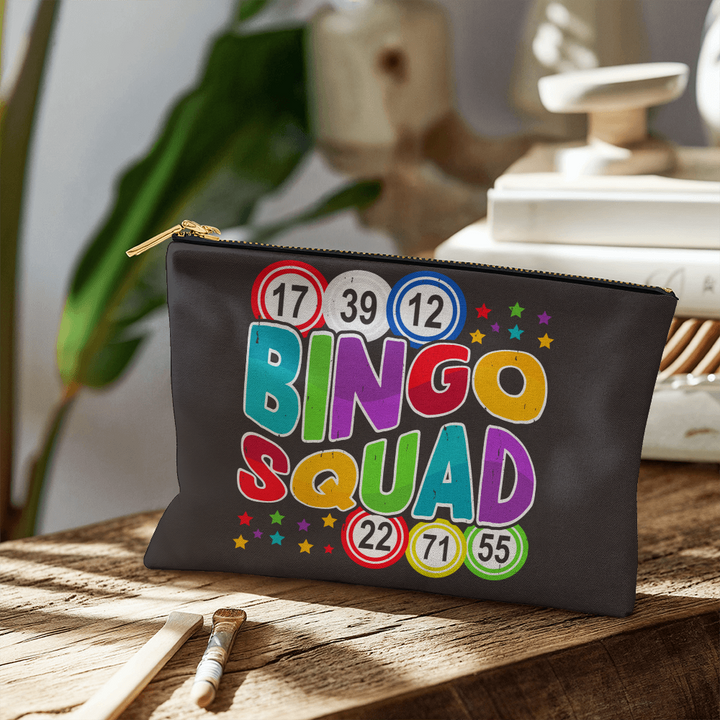 Bingo Squad – Small Fabric Zippered Pouch – Gift for Her - Gift for Him