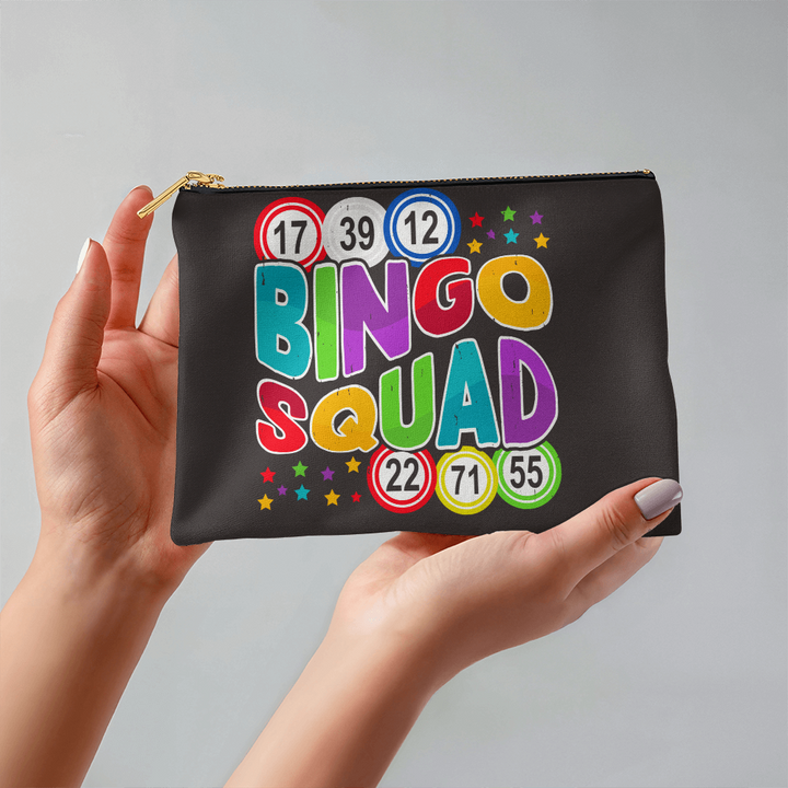 Bingo Squad – Small Fabric Zippered Pouch – Gift for Her - Gift for Him