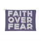 Faith Over Fear (White) - Fabric Zippered Pouch Small - Gift for Her - Gift for Him