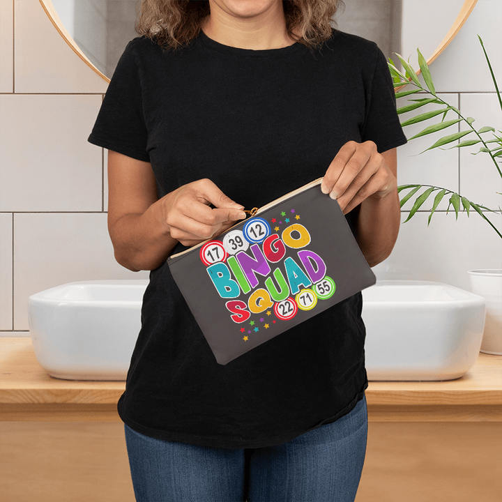 Bingo Squad – Small Fabric Zippered Pouch – Gift for Her - Gift for Him
