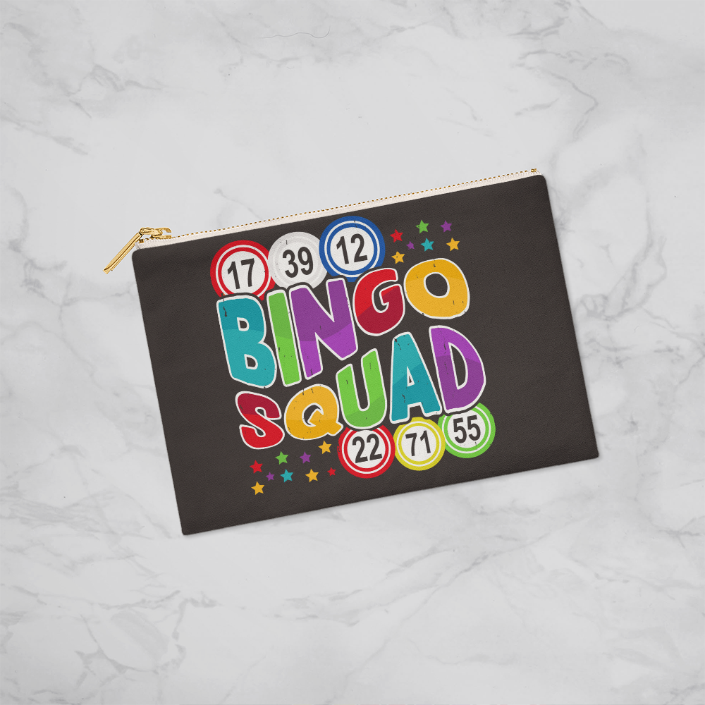 Bingo Squad – Small Fabric Zippered Pouch – Gift for Her - Gift for Him