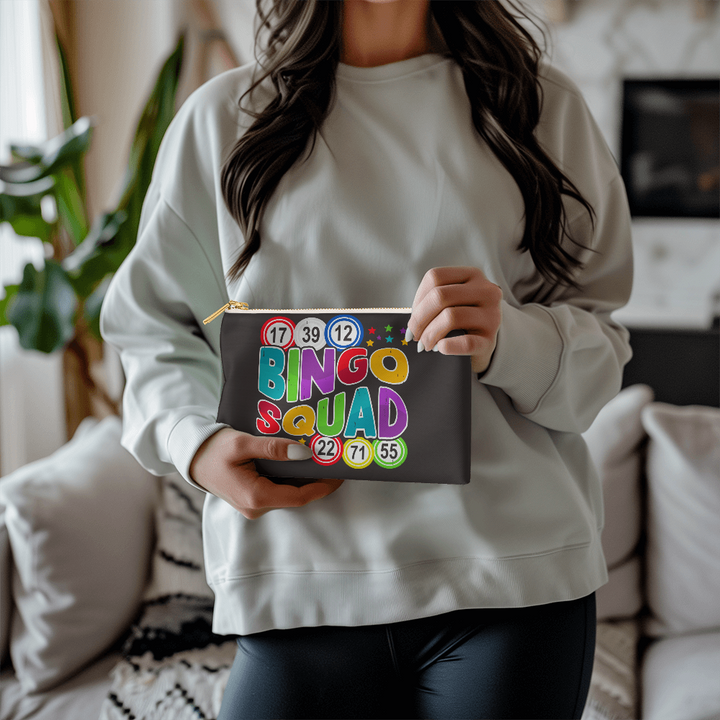 Bingo Squad – Small Fabric Zippered Pouch – Gift for Her - Gift for Him