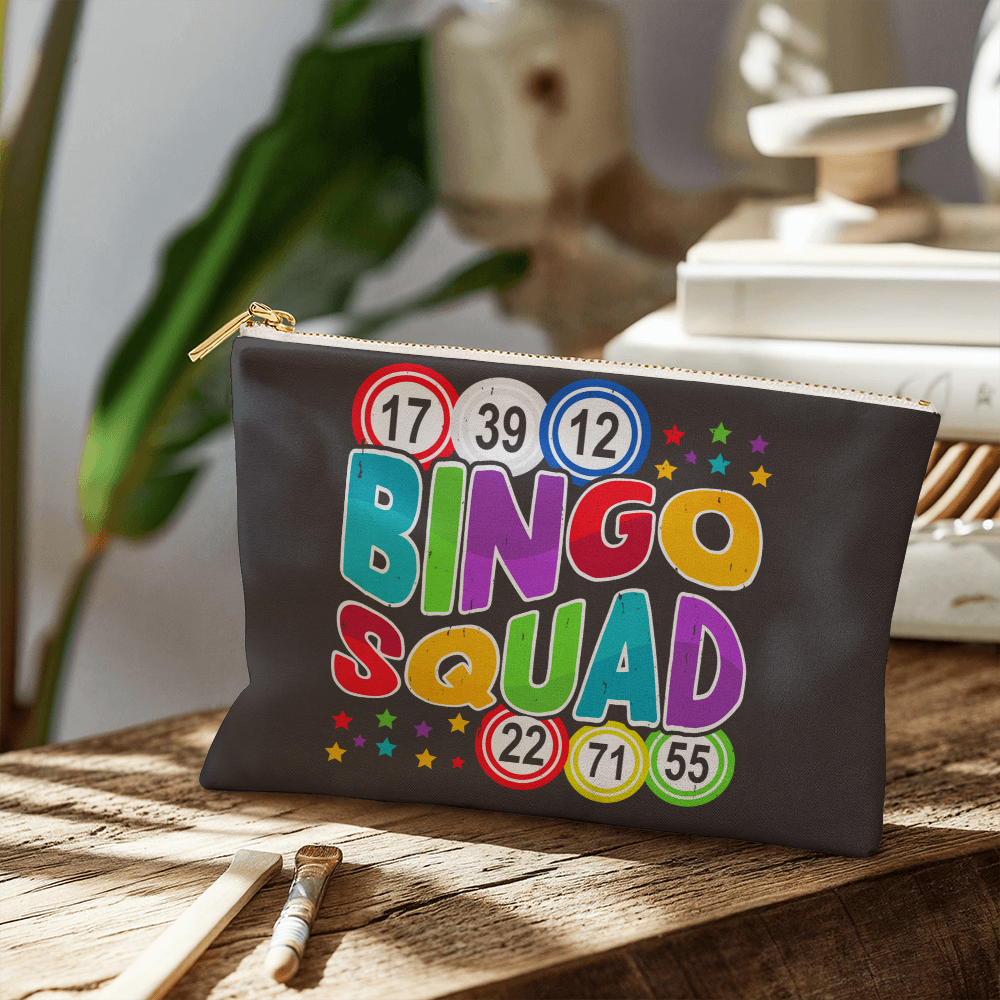 Bingo Squad – Small Fabric Zippered Pouch – Gift for Her - Gift for Him