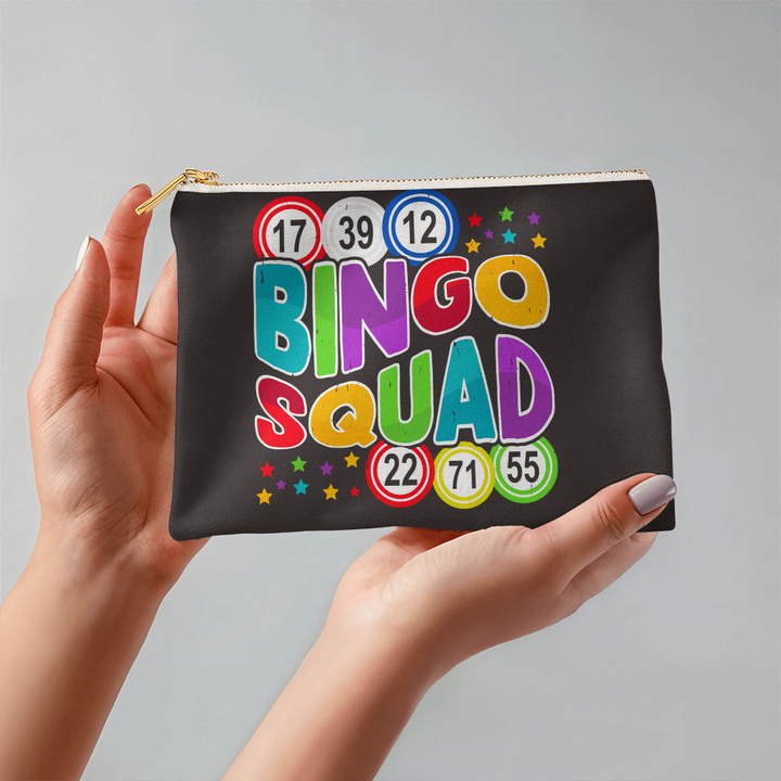 Bingo Squad – Small Fabric Zippered Pouch – Gift for Her - Gift for Him