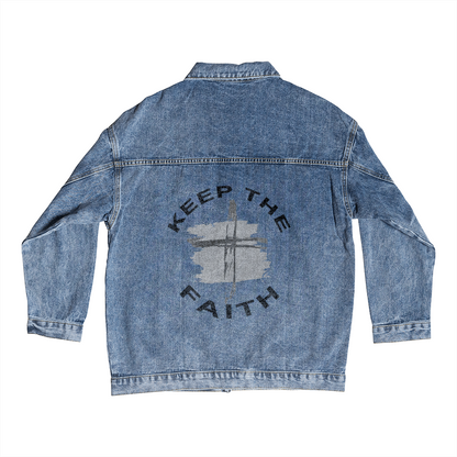 Keep The Faith - Men's DTG Denim Jacket - Gift for Him