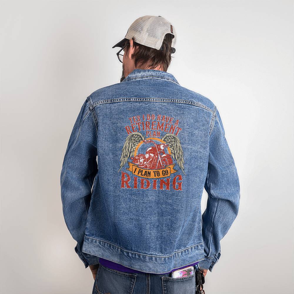 Yes I Do Have A Retirement Plan - Men's DTG Denim Jacket - Gift for Him