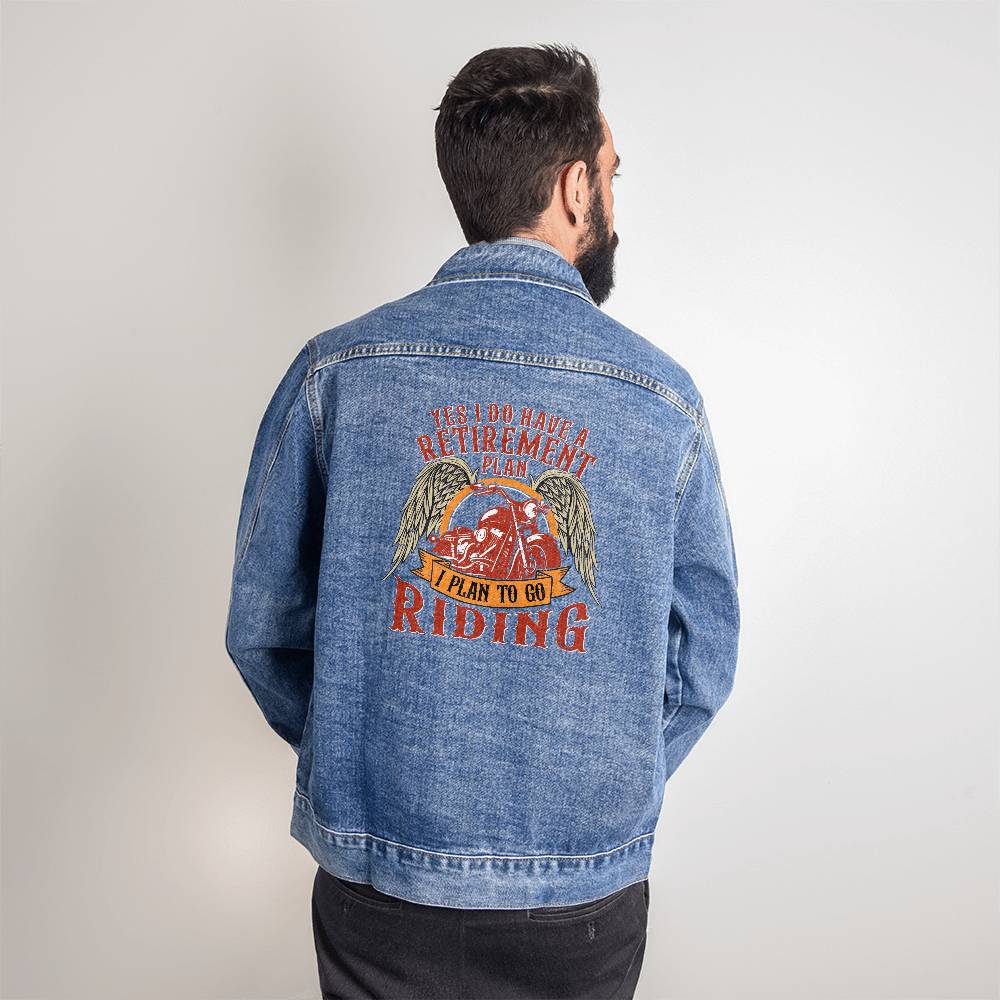 Yes I Do Have A Retirement Plan - Men's DTG Denim Jacket - Gift for Him