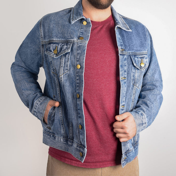 Faith Moves Mountains Denim Jacket – Gift for Him