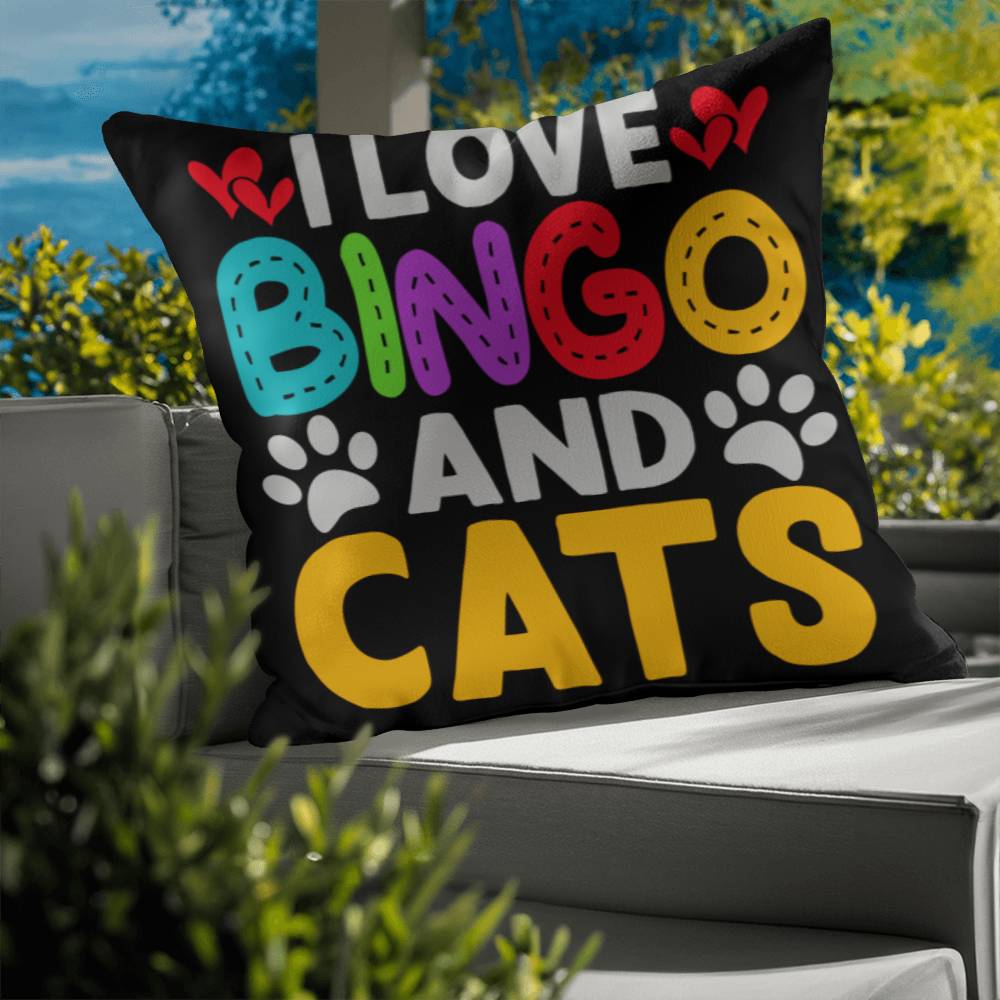 I Love Bingo And Cats - Classic Pillow Cover with Insert - Gift for Her - Gift for Him