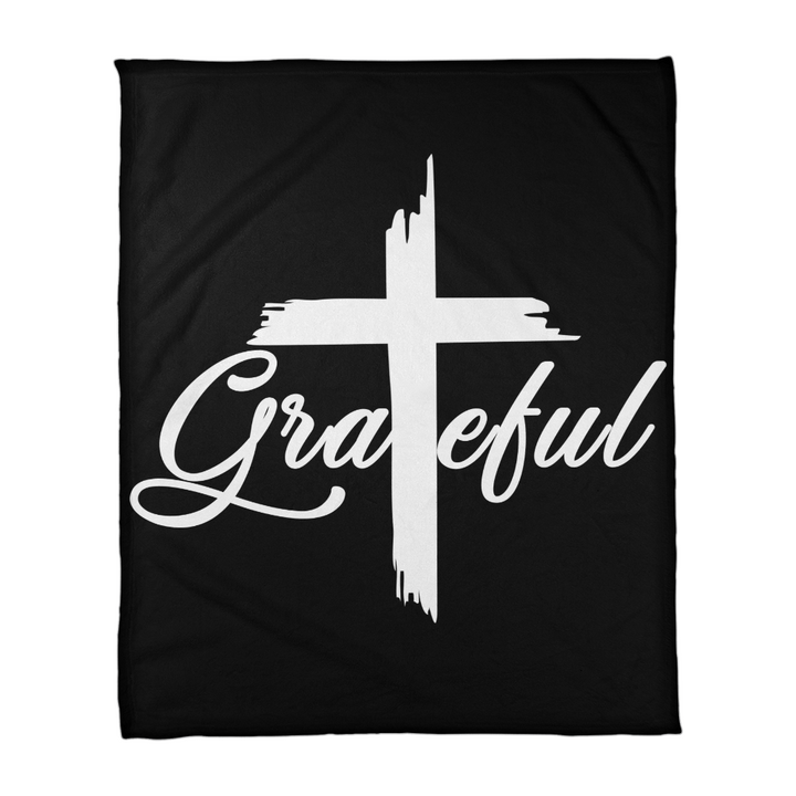 Grateful Coral Fleece Blanket – Gift for Her - Gift for Him