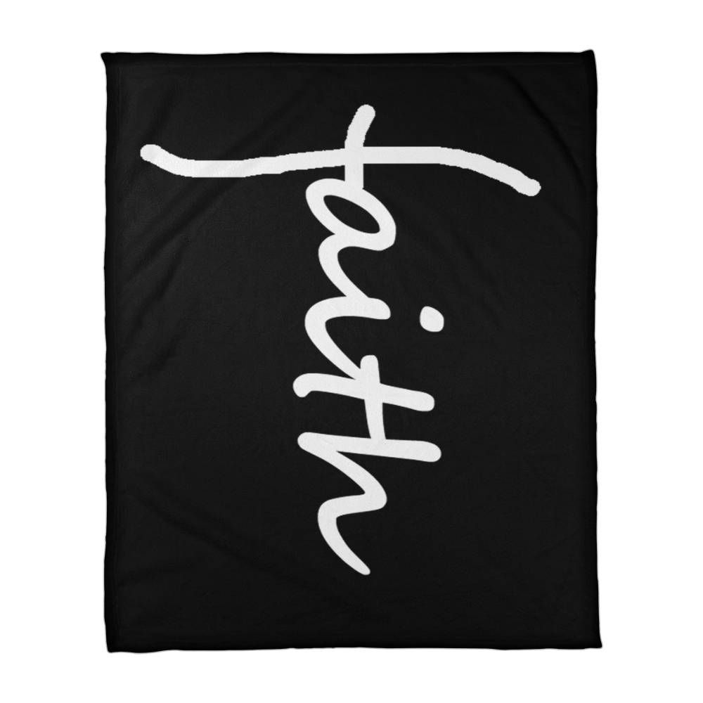 Faith (White) – Coral Fleece Blanket – Gift for Her – Gift for Him
