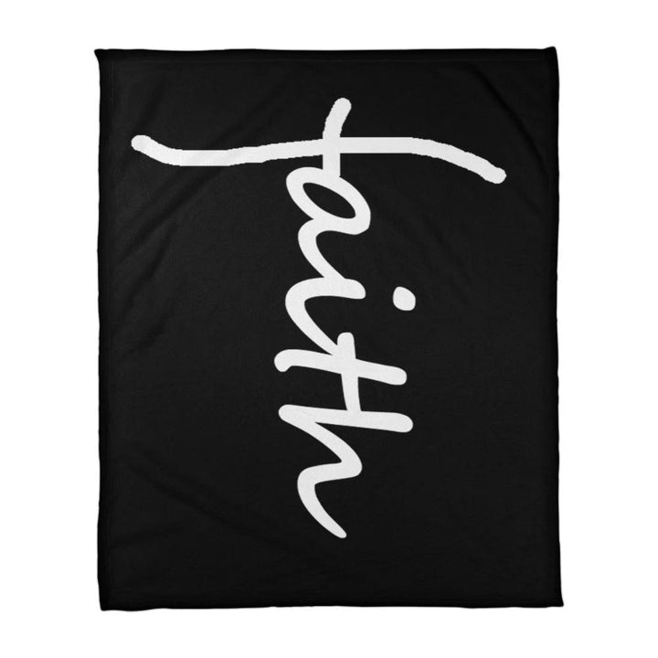 Faith (White) – Coral Fleece Blanket – Gift for Her – Gift for Him