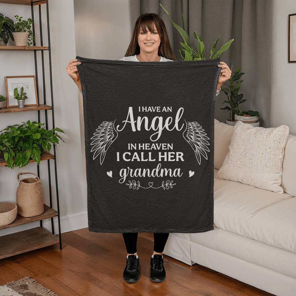 I Have An Angel In Heaven I Call Her Grandma - Coral Fleece Blanket (3:4) - Gift for Her