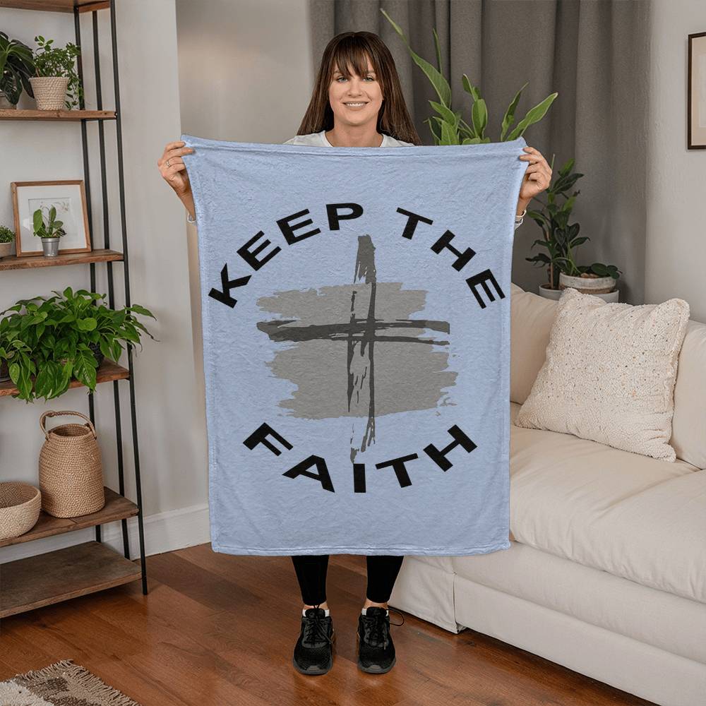 Keep The Faith Coral Fleece Blanket – Gift for Her - Gift for Him