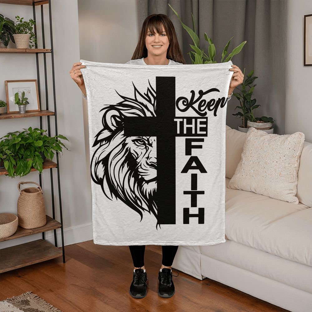 Keep The Faith Coral Fleece Blanket – Gift for Her - Gift for Him