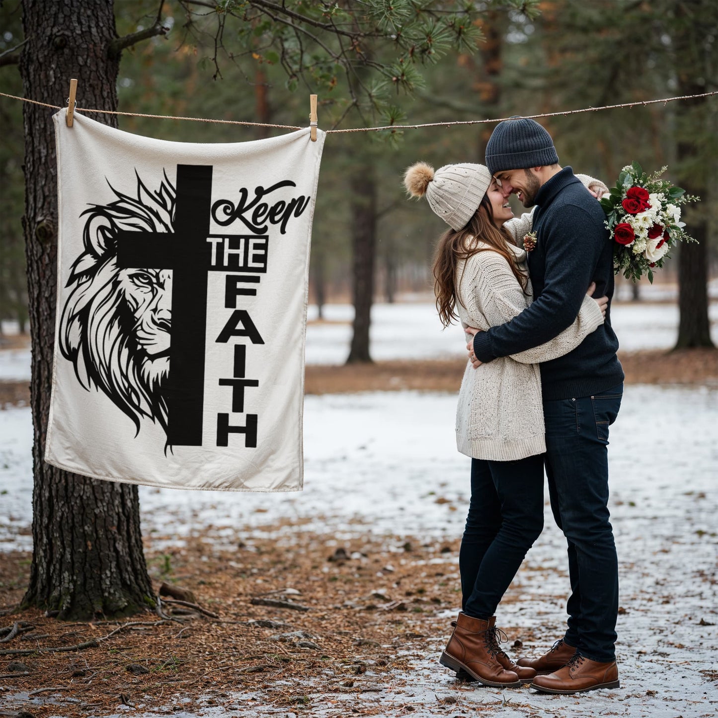 Keep The Faith Coral Fleece Blanket – Gift for Her - Gift for Him
