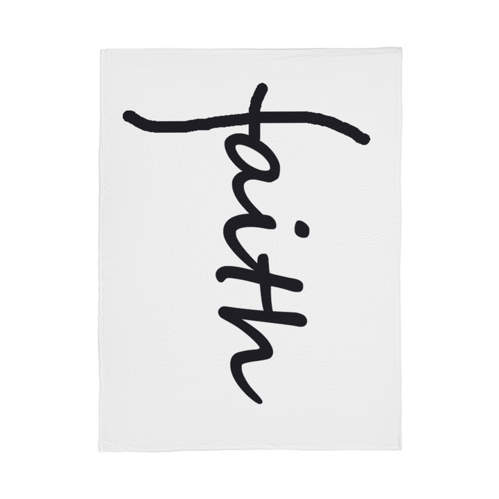 Faith (Black) – Coral Fleece Blanket – Gift for Her – Gift for Him