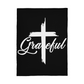 Grateful Coral Fleece Blanket – Gift for Her - Gift for Him