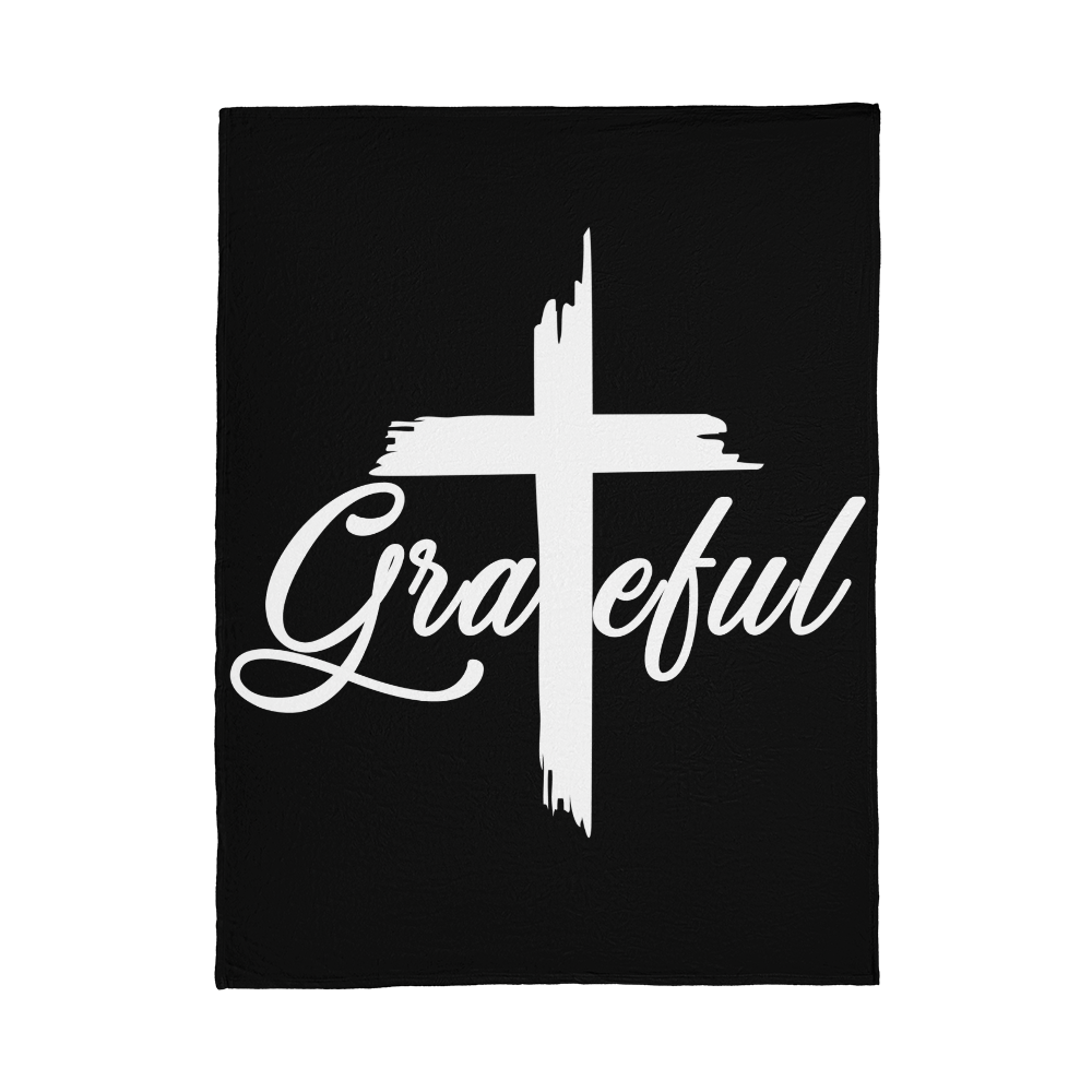 Grateful Coral Fleece Blanket – Gift for Her - Gift for Him