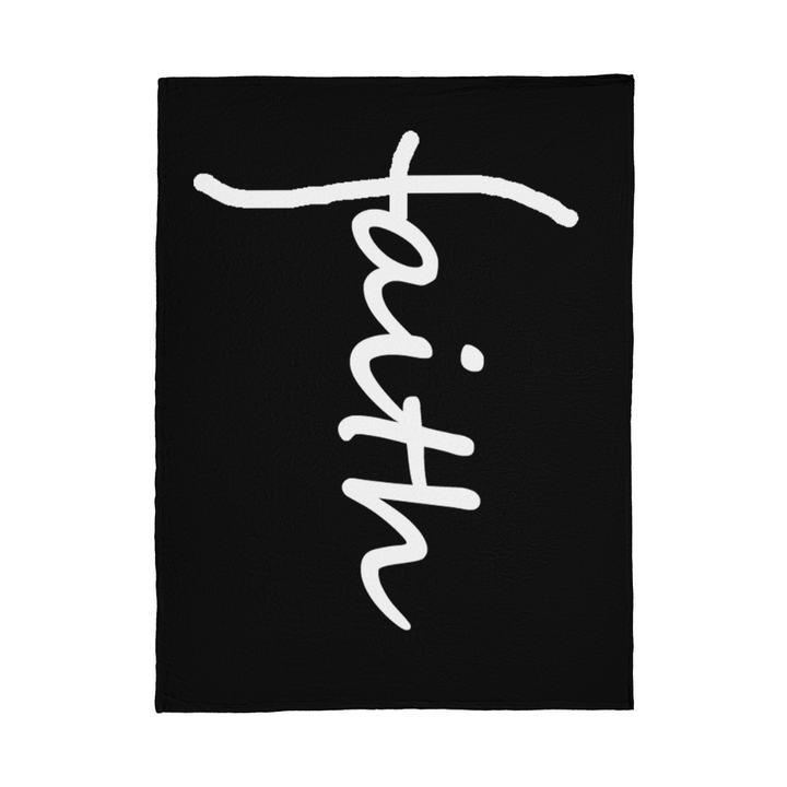 Faith (White) – Coral Fleece Blanket – Gift for Her – Gift for Him