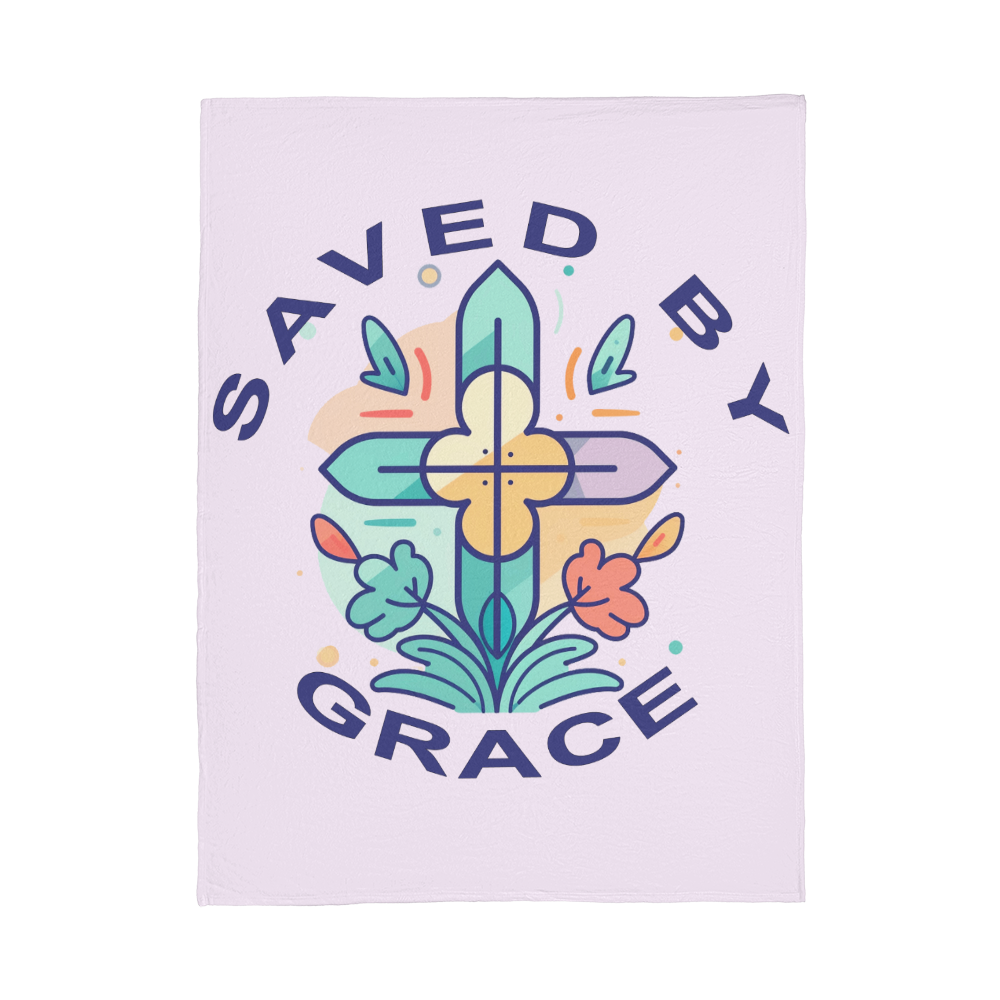 Saved By Grace Coral Fleece Blanket – Gift for Her