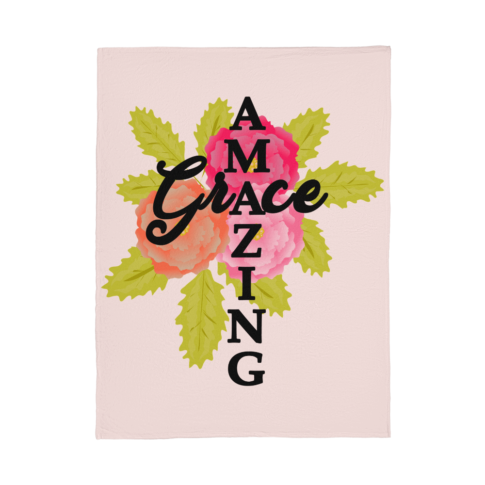 Amazing Grace Coral Fleece Blanket – Gift for Her