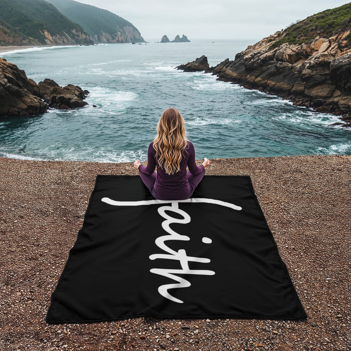 Faith (White) - Coral Fleece Blanket (3:4) - Gift for Her - Gift for Him
