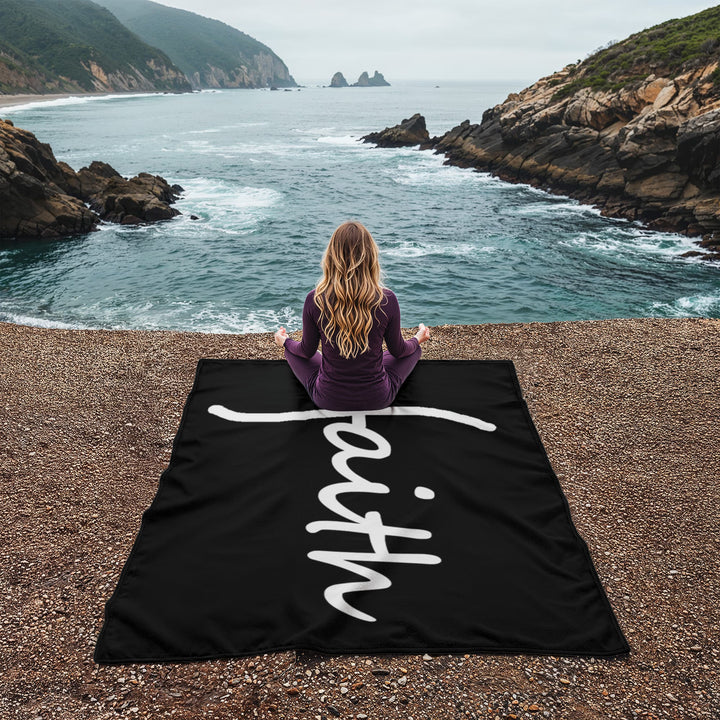Faith (White) – Coral Fleece Blanket – Gift for Her – Gift for Him