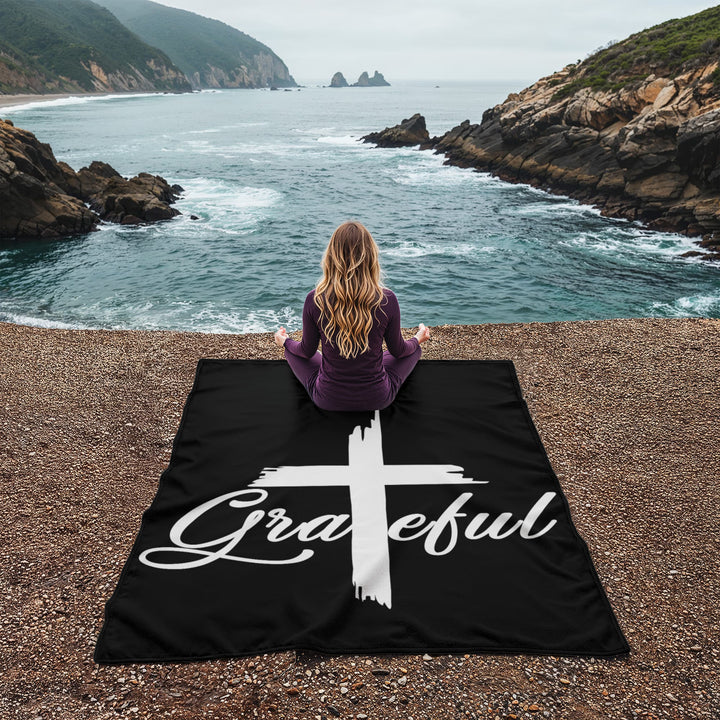 Grateful Coral Fleece Blanket – Gift for Her - Gift for Him