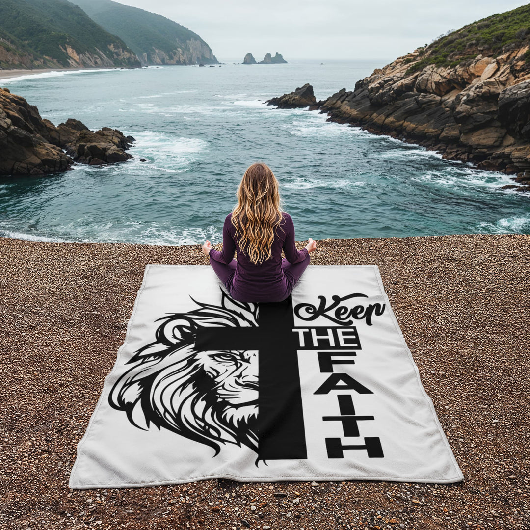 Keep The Faith Coral Fleece Blanket – Gift for Her - Gift for Him