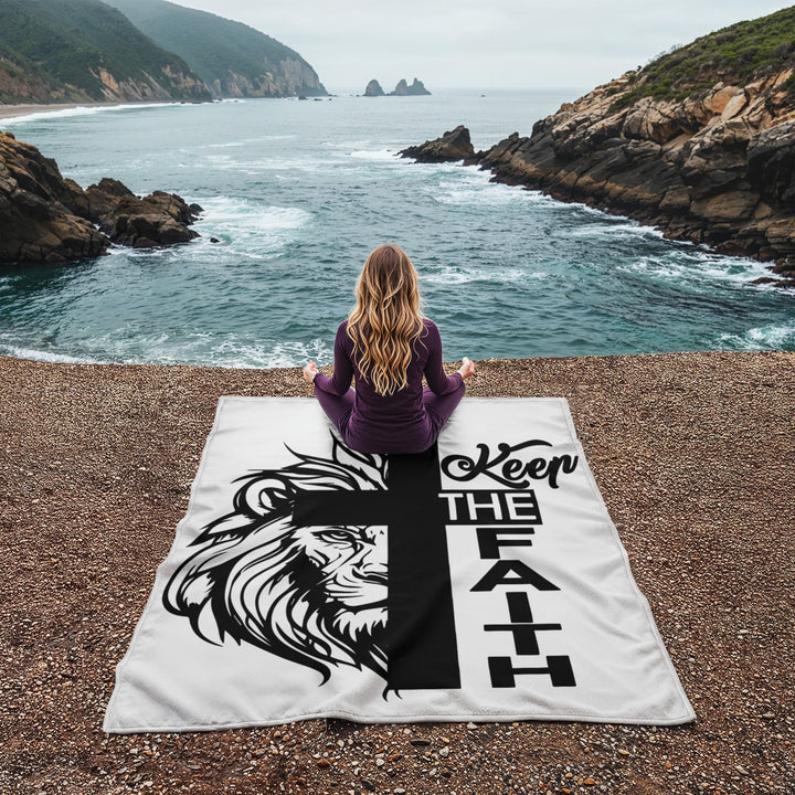 Keep The Faith Coral Fleece Blanket – Gift for Her - Gift for Him