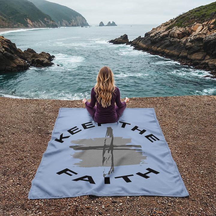 Keep The Faith Coral Fleece Blanket – Gift for Her - Gift for Him