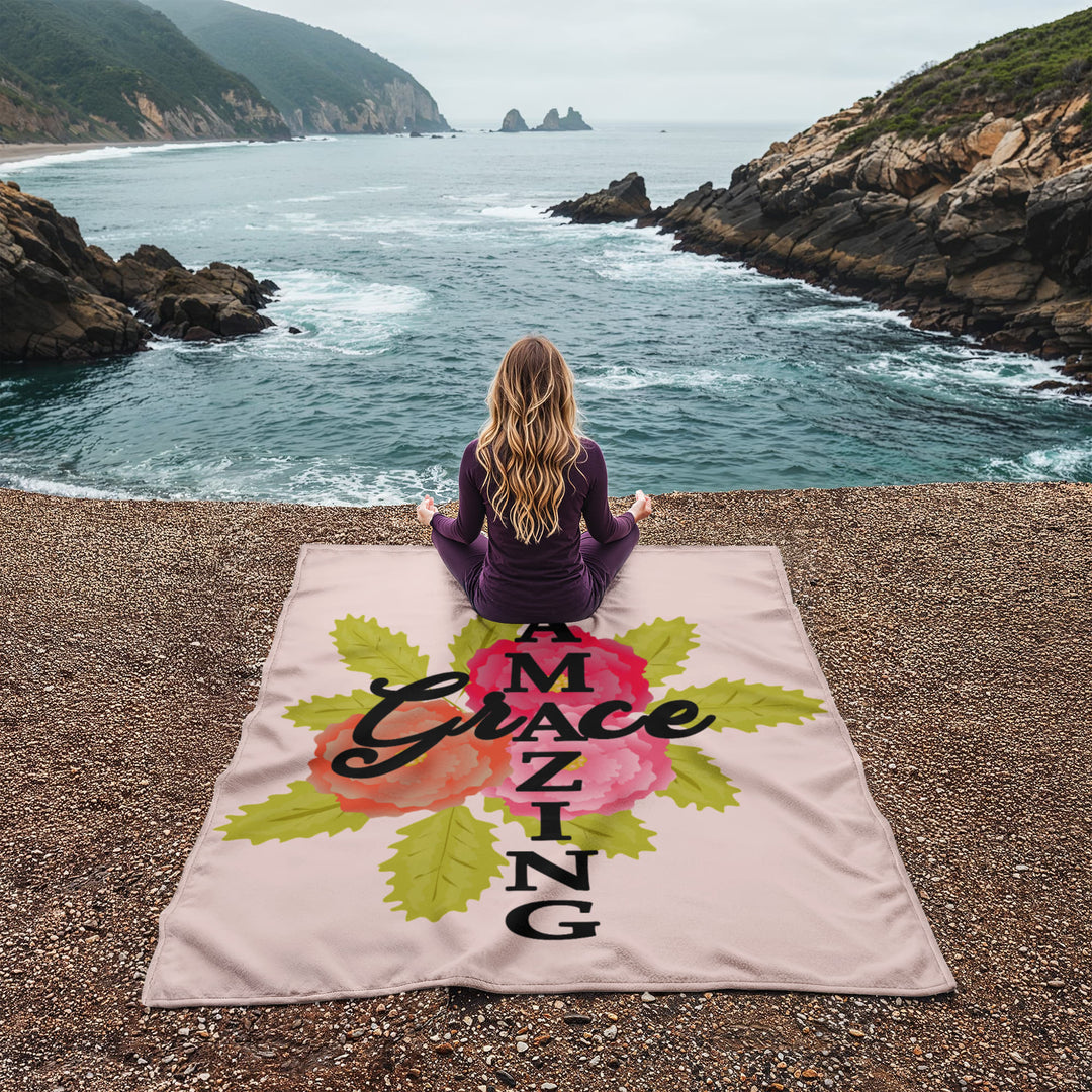 Amazing Grace Coral Fleece Blanket – Gift for Her