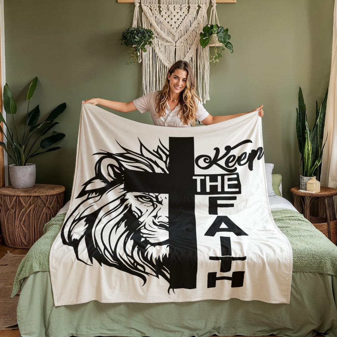 Keep The Faith Coral Fleece Blanket – Gift for Her - Gift for Him