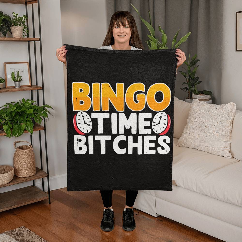 Bingo Time Bitches Fleece Blanket – Gift for Her