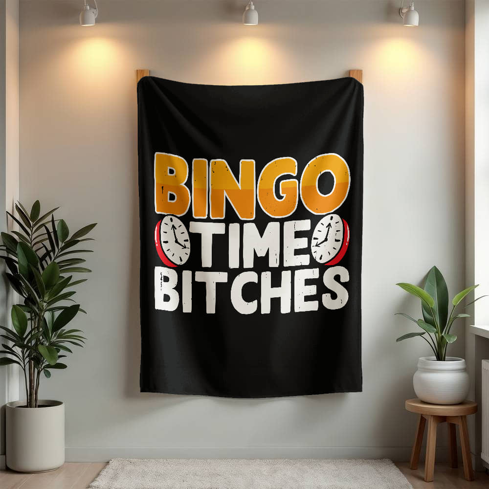 Bingo Time Bitches Fleece Blanket – Gift for Her