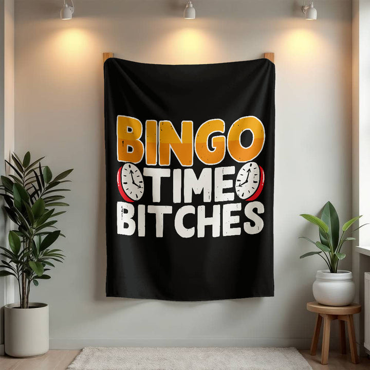 Bingo Time Bitches Fleece Blanket – Gift for Her