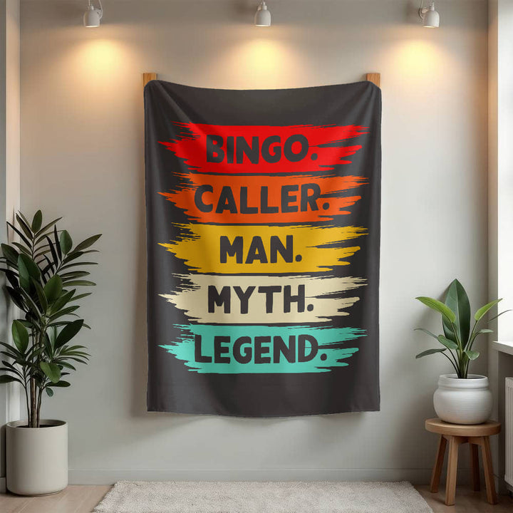 Bingo. Caller. Man. Myth. Legend. Fleece Blanket – Gift for Him