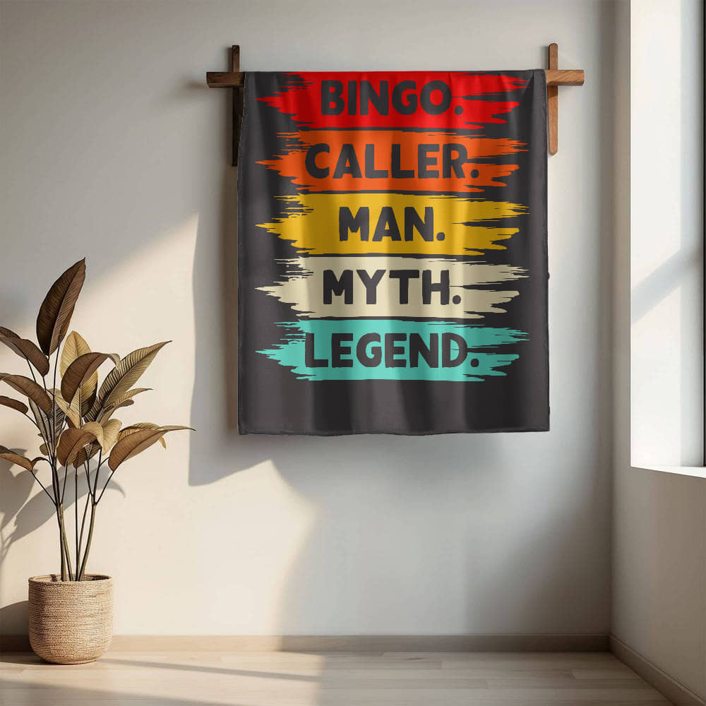 Bingo. Caller. Man. Myth. Legend. Fleece Blanket – Gift for Him