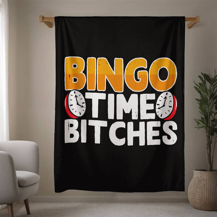 Bingo Time Bitches Fleece Blanket – Gift for Her