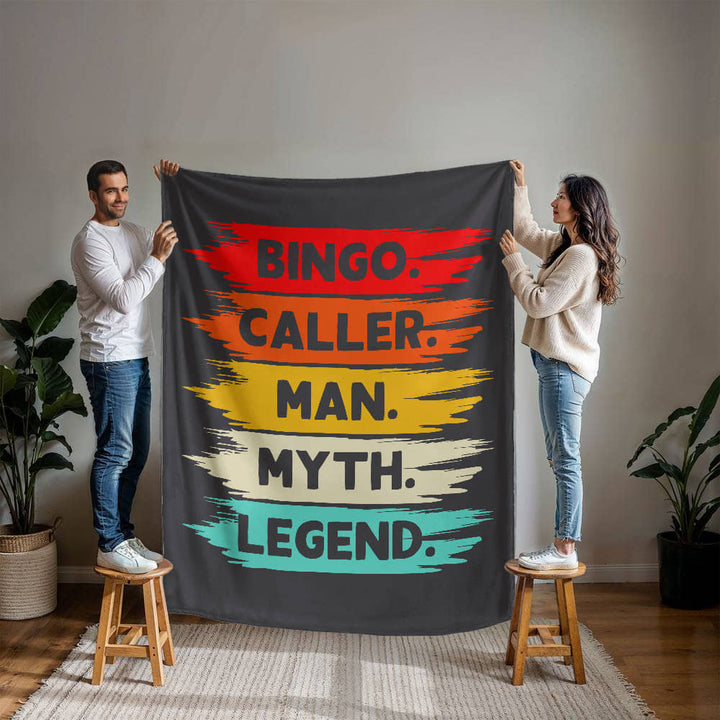 Bingo. Caller. Man. Myth. Legend. Fleece Blanket – Gift for Him