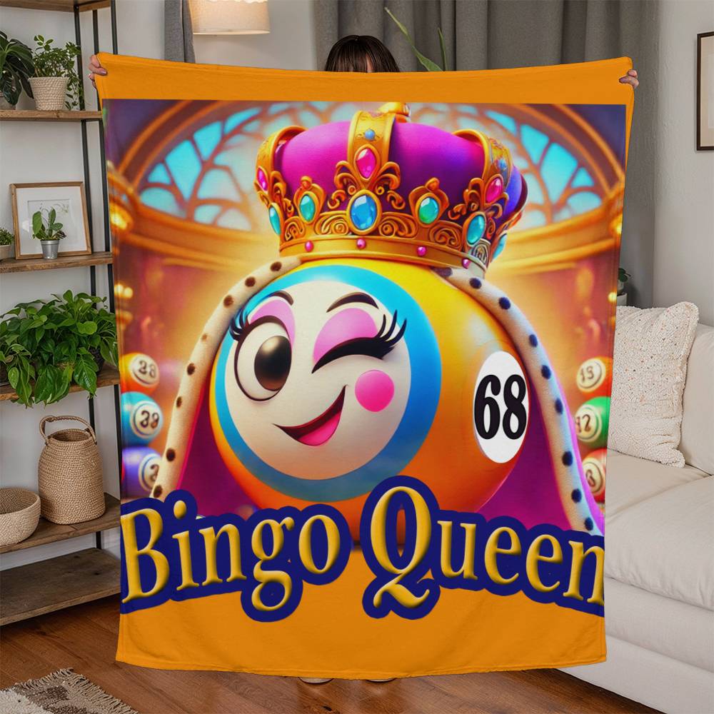 Bingo Queen - Jersey Fleece Blanket 50" x 60" - Gift for Her