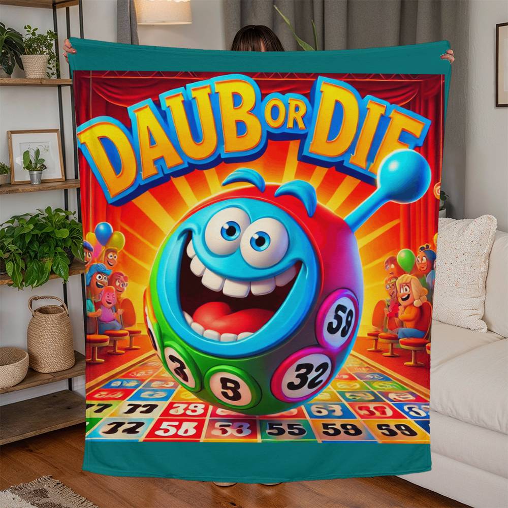 Daub Or Die - Jersey Fleece Blanket 50" x 60" - Gift for Her - Gift for Him