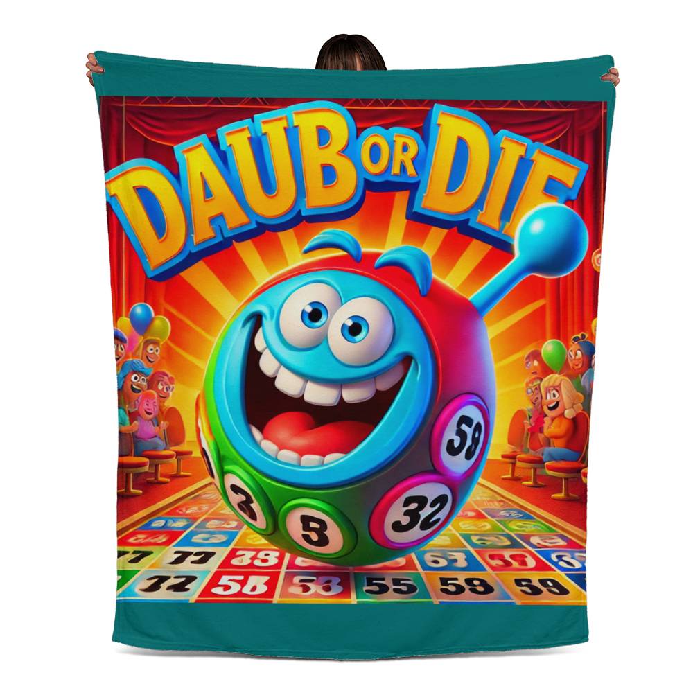 Daub Or Die - Jersey Fleece Blanket 50" x 60" - Gift for Her - Gift for Him