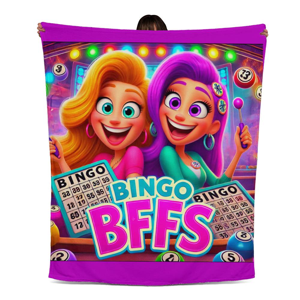 Bingo BFFS 1 - Jersey Fleece Blanket 50" x 60" - Gift for Her