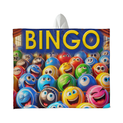 BINGO 1 - Hooded Sherpa Fleece Blanket - Gift for Her - Gift for Him