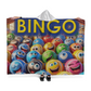 BINGO 1 - Hooded Sherpa Fleece Blanket - Gift for Her - Gift for Him